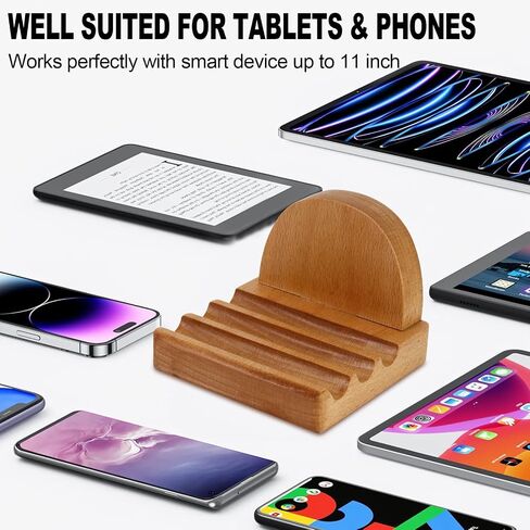 Koqye Wooden Cell Phone Holder, Wooden Smartphone Desk Holder with Anti-Slip Base for All Mobile Phones (Dog) in Saudi Arabia