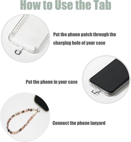 Phone Charm Lanyard, Detachable Marble Beaded Phone Wrist Strap with Tether Tab, Cell Phone Lanyard Chain Hands-Free Wristlet Bracelet Keychain Universal Strap for Phone AirPods Women Girls in Saudi Arabia