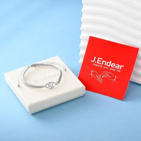 J.Endéar Cross Bracelet for Women, Dainty 925 Sterling Silver Handmade String Rope Braided Jewelry Adjustable, Faith Cross Christian Religious Confirmation Baptism Gifts for Girls Boys in Saudi Arabia