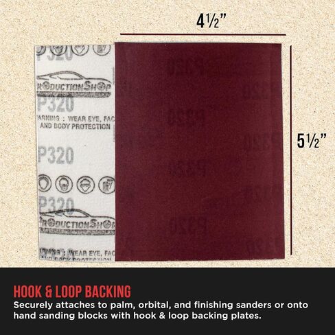 Premium Red 60 Grit 1/4 Sheet Size Red Sanding Sheets, Box of 20 - Hook & Loop Backing Sandpaper, Coarse-Cut Abrasive - Fits Palm Sanders, Hand Sanding Blocks - Woodworking, Auto Paint in Kuwait