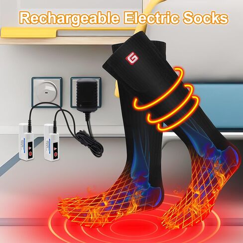 SVPRO جوارب ساخنة للرجال والنساء، جوارب كهربائية قابلة لإعادة الشحن وقابلة للغسل، جوارب تدفئة القدم، جوارب شتوية دافئة للمشي لمسافات طويلة والصيد والتخييم والتزلج والعمل في الهواء الطلق in Kuwait