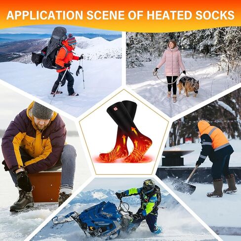 SVPRO جوارب ساخنة للرجال والنساء، جوارب كهربائية قابلة لإعادة الشحن وقابلة للغسل، جوارب تدفئة القدم، جوارب شتوية دافئة للمشي لمسافات طويلة والصيد والتخييم والتزلج والعمل في الهواء الطلق in Kuwait