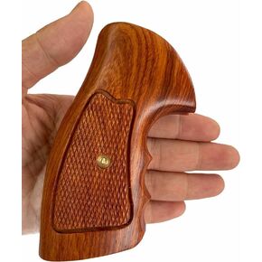 BMPL Hardwood Grips Compatible Replacement for Rossi, Small Frame Square Butt Revolver Grips Checkered Handmade Handcraft Handgun #R002