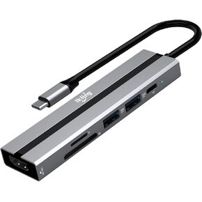 ikling USB c Hub, 6-in-1 with 4K HDMI, 60W PD, 2 USB-A Data Ports and SD/TF Card Reader, USB C Hub Multiport Adapter for MacBook Pro/Air, iPad Pro, iMac, Surface, Thinkpad, Galaxy, and More