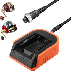 Fishing Reel Battery Adapter for Dewalt 20V 60V Battery Charger for Daiwa Daiwa 14.4V SEABORG 800MJ 800 1200MJ 1200 Electric Fishing Reels, Power Cable Connecting Battery to Reels Spool