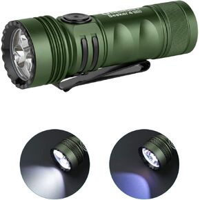 OLIGHT Seeker 4 Mini Rechargeable EDC Flashlight with 365nm UV Combo 1200 Lumens White Light, Portable Black Light for Outdoors, Cleanliness Detection and Emergency(Cool White Light: 5700~6700K)