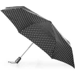 Titan® Large Auto Open Close Neverwet® Umbrella One Size / Black/White Swiss Dot
