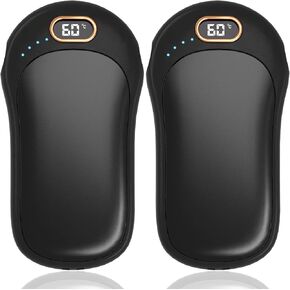Hand Warmers Rechargeable, 2 Pack 10000mAH Magnetic Electric Handwarmers Reusable, USB 2 in 1 Portable Pocket Rechargeable Hand Warmer, Gifts for Women, Men, Outdoor Sports, Skiing, Camping, Christmas