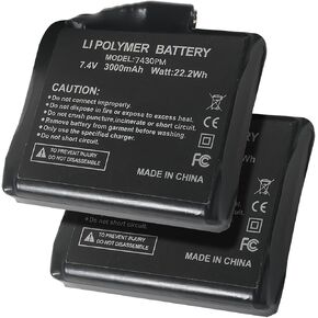 7.4V 3000mAh Rechargeable Lithium Polymer Batteries for Heated Gloves, Support 3.5mm DC Jack, 2pcs Rechargeable Batteries for Heated Gloves Socks Hats (Charger Not Included)