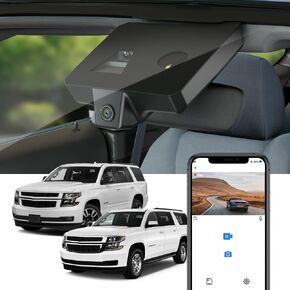 Fitcamx 4K Dash Cam Suitable for Chevy Suburban & Tahoe 2015-2020 (with Auto-Dimming), Integrated OEM Look, 2160P UHD Video, Built-in WiFi, Loop Recording, G-Sensor, Easy to Install, 64GB Card
