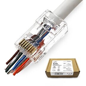 25 Pack Cat 6 RJ45 Connectors Regular Unshield Modular Crimp Network Plug for Cat6, Cat6e, Cat5, Cat5e UTP Solid or Stranded Ethernet Cable