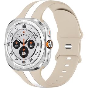 متوافق مع Samsung Galaxy Watch Ultra Bands 47mm (2024)، حزام رياضي من السيليكون الناعم قابل للتنفس للرجال والنساء