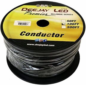 DEEJAYLED Premium Quality 100 Feet Of Raw Copper Braid Shielded RCA Signal Cable Four Channel Two Conductor All Copper Stranded Cable