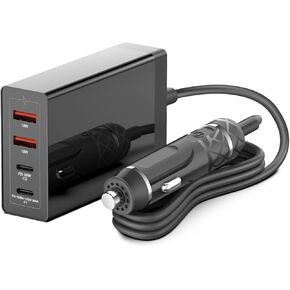 TAIFU 28V 5A PD3.1 140W USB C GaN Charger for Yacht Block Fast Car Charging Station 4-Port Power Adapter for Steamdeck MSI Titan 18 HX Ai Gaming Laptop, Chromebook, i-Pad Pro M3 M4 MacBook Pro 16" 14"