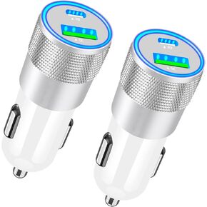 USB Car Charger, Rombica 3Pack 4.8A Dual USB Car Power Cigarette Lighter Charger USB Car Charger Fast Charging Adapter for iPhone 16 Pro/16 Pro Max/15/15 Pro/14/13/12/11/iPad/Galaxy S24/S23/S22/Pixel