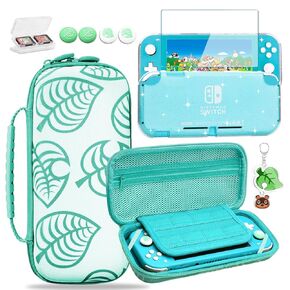 Switch Lite Carrying Case with Switch Lite Case Glitter, Switch Lite Screen Protector, Thumb Grips Caps, Portable Travel Case for Nintendo Switch Lite Case Cover Storage Bag Accessories Kit (Green)