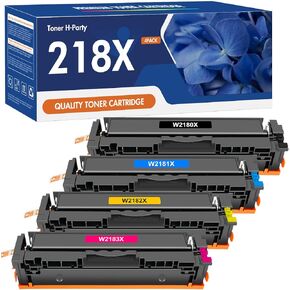 218X 218A 3201dw Toner Cartridges 4 Pack 3301fdw Compatible Replacement for HP 218X 218A Color Pro MFP 3301cdw 3301fdw 3201dw 3301sdw Printer W2180X High Yield Ink Set (Black Cyan Yellow Magenta)