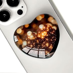 Expandiing Moblile Phone Grip Heart Glass Holder for Smartphones, Cell Phone Collapsible Stand（ Bright Dots