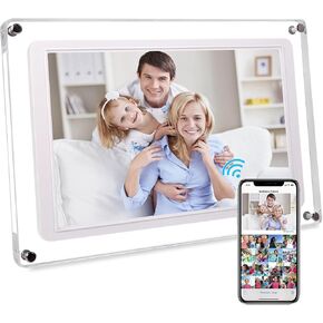 Frameo 10.1 Inch WiFi Digital Picture Frame - Acrylic Digital Video Frame, 32GB Memory, 1280x800 IPS LCD Touch Screen Electronic Photo Frame, Instant Wireless Share Photos from Anywhere