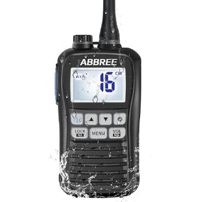 ABBREE MR-25 Marine VHF Radio Floating IP67 Waterproof Handheld Long Range Walkie Talkie NOAA Weather,LCD Display Two Way Radio for Boat