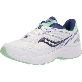 Saucony Women's Cohesion 14 Road Running Shoe, White/Navy/Mint, 6 Wide
