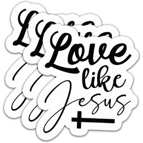 (3PCS) Love Like Jesus Sticker for Christian, Jesus Lovers, God Lovers, Prayers, Faith Stickers for Books Laptops Tumblers Water Bottles Cups Kindles, Waterproof Vinyl Stickers Decals 3'' x 2.3 "
