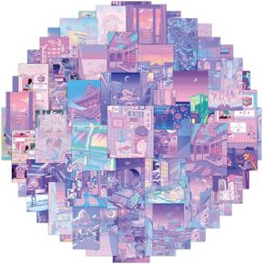50 Packs Purple Girl Heart Stickers Water Bottles Laptop Phone Computer Guitar Skateboard Kawaii Aesthetic Trendy Vinyl Sticker Waterproof Aesthetic Trendy Decals for Teens Girls Adults