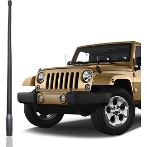 Anina 13" Flexible Rubber Radio Antenna Mast for Jeep Wrangler Designed for Optimized Car Radio FM/AM Reception