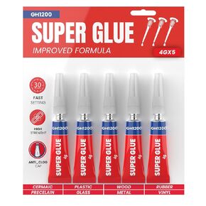 4 Gram x 8 Strong Super Glue All Purpose with Anticlog Cap. Super Fast & Strong Adhesive superglue, Cyanoacrylate Glue for Hard Plastics, DIY Crafts and Many More