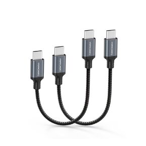 CableCreation 2 Pack 6 inch Short USB C Cable, USB to USB C Cable 3A Fast Charging Cable, USB Male to USB C Male Cable for Car Carplay, iPhone 15/15 Pro, Power Bank, Galaxy S23, Z Flip, iPad