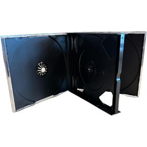 24mm Quad Chubby (4-Disc Capacity), Black Quad Chubby Jewel Case for CD/DVD Storage (10)