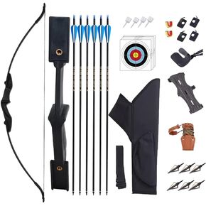 SOPOGER Archery Takedown Recurve Bow and Arrow Set for Youth & Adult Beginner 20-40lbs Left/Right Hand Longbow Kit Outdoor Hunting Shooting Training Practice