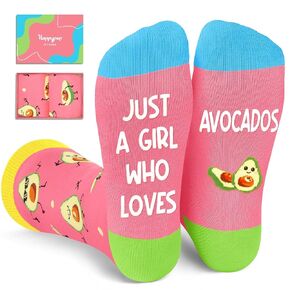 HAPPYPOP Funny Banana Gifts for Banana Lovers Women Girls, Banana Socks Fruit Valentine Socks