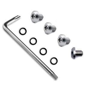 1911 Slim Grip Screws, 4 O Rings, T10 Torx Key, Silver 1911 Short Screws