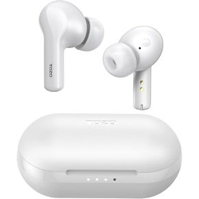 TOZO A2 Mini Wireless Earbuds Bluetooth 5.3 in Ear Light-Weight Headphones Built-in Microphone, IPX5 Waterproof, Immersive Premium Sound Long Distance Connection Headset with Charging Case, White