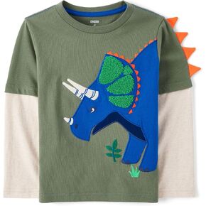 Gymboree,and Toddler Embroidered Graphic Long Sleeve Layered T-Shirts,Heartbreaker,3T in Kuwait