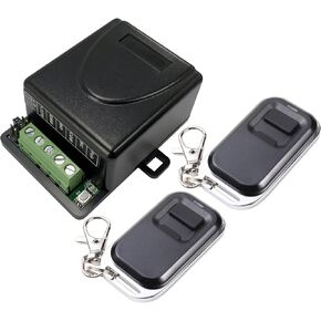 UHPPOTE 12VDC RF Wireless Remote Control Switch 433MHz 1-Channel for Garage Door Openers, Electirc Lock, LED Lights