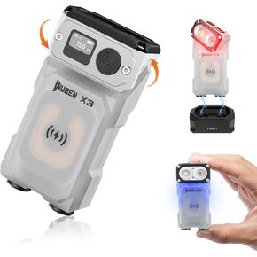 WUBEN X3 EDC Keychain Flashlight with Rechargeable Charging Box 180 Degree Rotating Head Mini Flashlight Ip65 Waterproof Magnet Pocket Flashlight 10 Mode Type-C Lanyard for Camping, Outdoor, Gift