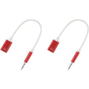 2Pcs Headphone Jack Adapter,3.5mm Male to TypeC Female Audio Cable Cord,Aux Adapter,USB C to Aux Audio,Usb To Aux Adapter,Compatible with MP3 Players,Laptops, Smartphone,Headphone Adapters (Red)
