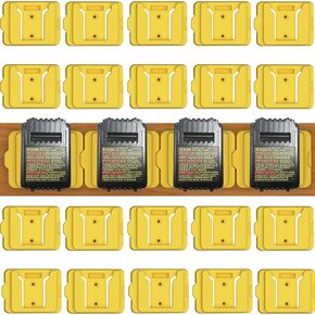 20 Pack Battery Mount Holder for Dewalt 20V 60V Batter, Dewalt Battery Holder w/ 40pcs Screw, Dewalt Battery Holder Wall Mount (Black)