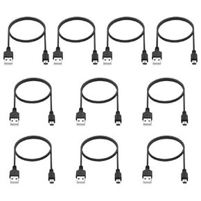 Smays Mini USB Cable 3ft 10-Pack Bulk, Mini-B Charger Cord Black