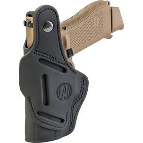 1791 GUNLEATHER 4 Way Thumb Break Holster - OWB & IWB Right Handed Leather Gun Holster - Fits Glock 17 19 22 23 32, Ruger SR9 SR22, Sig P225 P299, SW MP9 MP40, Taurus G2
