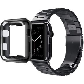Compatible with Apple Watch Bands 49mm 46mm 45mm 44mm 42mm 41mm 40mm 38mm, Stainless Steel iWatch Band with Case for Apple Watch Ultra2 Ultra Series 10 9 8 7 6 5 4 3 2 1 SE SE2