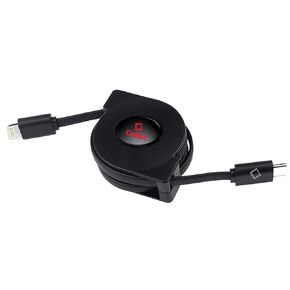 USB-C to iPhone Lightning Charger – Retractable Fast Charging Type-C to Lightning Cable Compatible for iPhone 15 Pro Max Plus, 14 Pro Max Plus,13, 12, iPad, Air, iPad Pro, AirPods (MFI Certified)