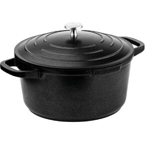 Westinghouse Casserole with Lid, 11 Inches, Black, Cast aluminum, Kitchen, Kitchen Accessories