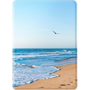 Case for Kindle Paperwhite 11th Generation 2021 6.8" Flip Silicone Cover Starfish Heart Shape Beach Pattern Kindle Paperwhite Signature Edition Protective Shell Auto Wake Up or Sleep TPU Case (9)