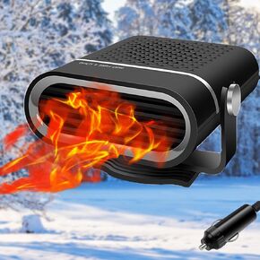 Portable Car Heater & Cooler, Car Defroster Windshield Heater, Portable Car Fast Heater, Plug-In Cigarette Lighter Heater, 360 Degree Angle Adjustable Windshield Defroster, 12V Heater for Vehicles