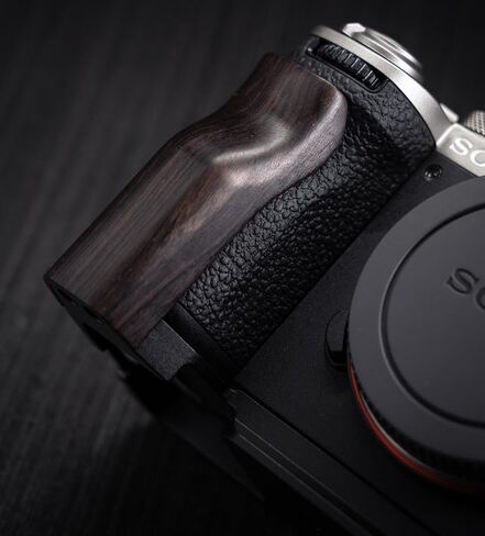 Camera Dedicated Grip · Retro Solid Wood L Shaped Handle for Sony A7C2 A7CR Alpha 7C2R 7C2 · Built-in Arca Quick Release Plate+1/4 in Threaded Hole+Hand Strap Hole (African Blackwood Black) in Kuwait