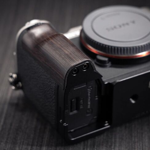 Camera Dedicated Grip · Retro Solid Wood L Shaped Handle for Sony A7C2 A7CR Alpha 7C2R 7C2 · Built-in Arca Quick Release Plate+1/4 in Threaded Hole+Hand Strap Hole (African Blackwood Black) in Kuwait