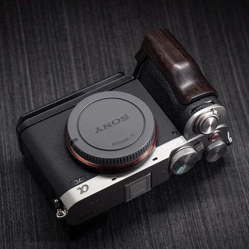 Camera Dedicated Grip · Retro Solid Wood L Shaped Handle for Sony A7C2 A7CR Alpha 7C2R 7C2 · Built-in Arca Quick Release Plate+1/4 in Threaded Hole+Hand Strap Hole (African Blackwood Black) in Kuwait